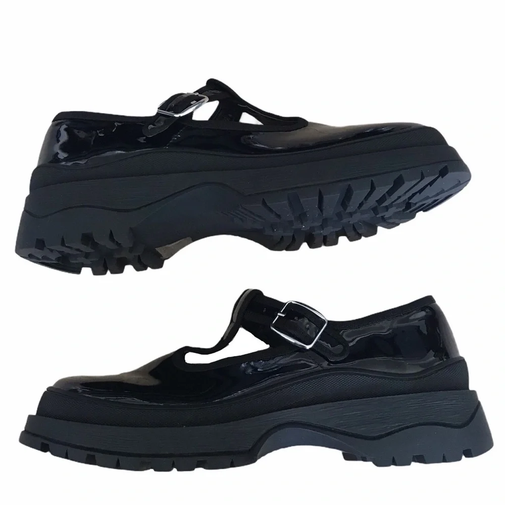 Urban Outfitters Chunky Black T Strap Mary Janes